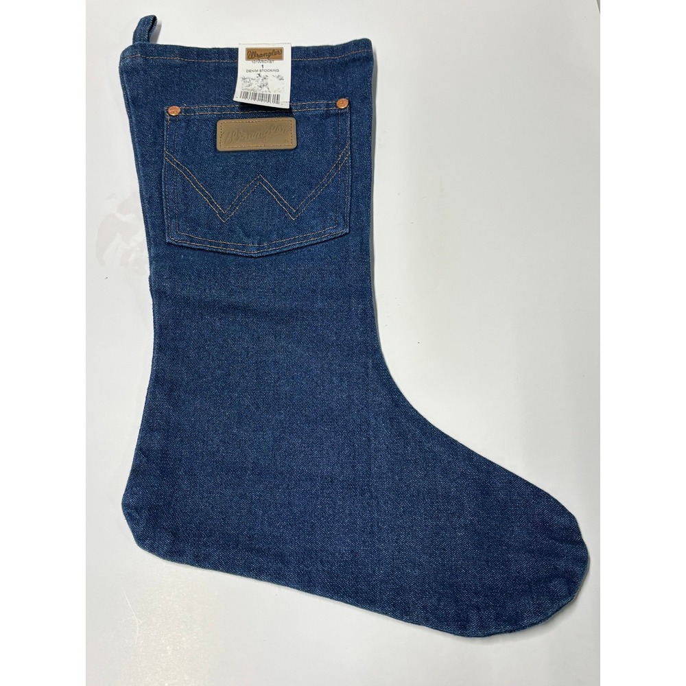 Wrangler Denim Christmas Stocking Blue Indigo Western Cowboy 101WRCHST NWT